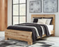 Cama Hyanna con paneles, cómoda y espejo