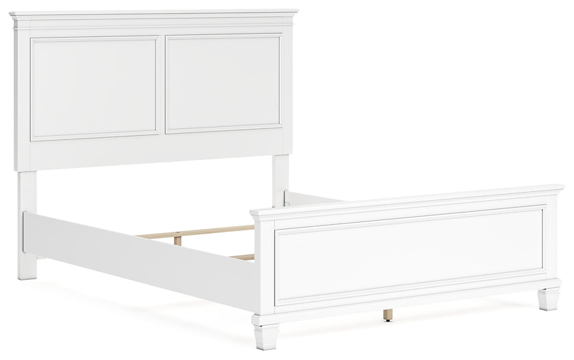 Cama Fortman con paneles, cómoda y espejo