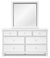 Fortman California  Panel Bed With Mirrored Dresser And Chest