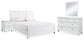 Cama Fortman con paneles, cómoda con espejo y mesita de noche