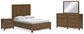 Cama Cabalynn con paneles y espacio de almacenamiento, tocador con espejo y mesita de noche