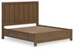 Cama Cabalynn California con paneles y espacio de almacenamiento, tocador con espejo y mesita de noche