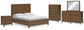 Cama California con paneles Cabalynn y espacio de almacenamiento, con tocador con espejo, cómoda y mesita de noche