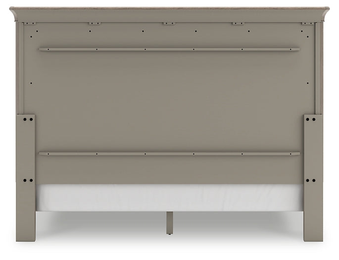Cama estilo trineo California de Lexorne con tocador con espejo y mesita de noche
