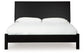 Cama con paneles Danziar, cómoda con espejo y mesita de noche