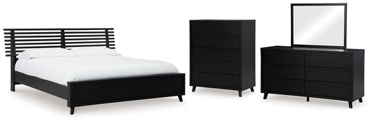Cama con paneles Danziar, cómoda y cómoda con espejo