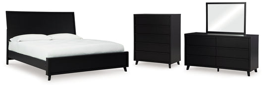 Cama con paneles Danziar, cómoda y cómoda con espejo