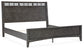 Cama California Montillan con paneles, cómoda con espejo y mesita de noche