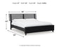 Cama con paneles Danziar y tocador con espejo