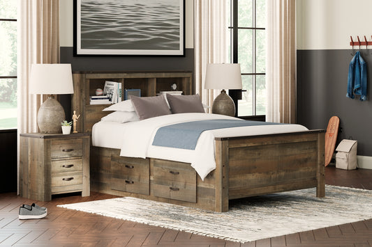 Cama-librería Trinell con dos cajones de almacenamiento