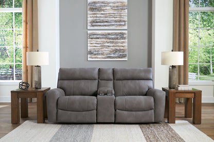 Loveseat seccional reclinable eléctrico de 3 piezas DuraPella de última generación con consola