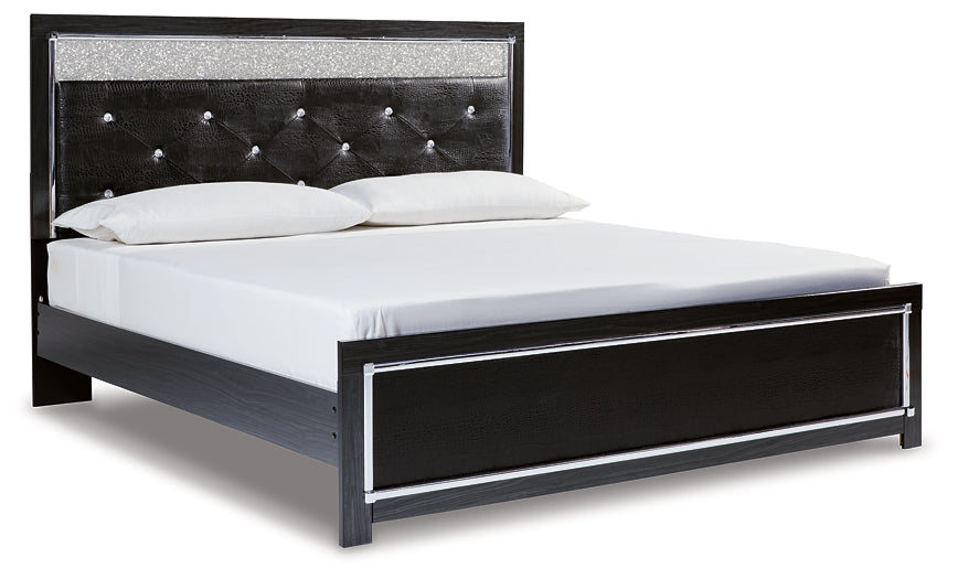Cama de plataforma con paneles tapizados Kaydell