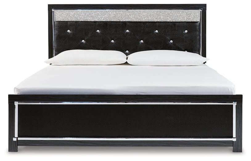 Cama de plataforma con paneles tapizados Kaydell