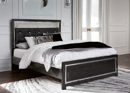 Cama de plataforma con paneles tapizados Kaydell