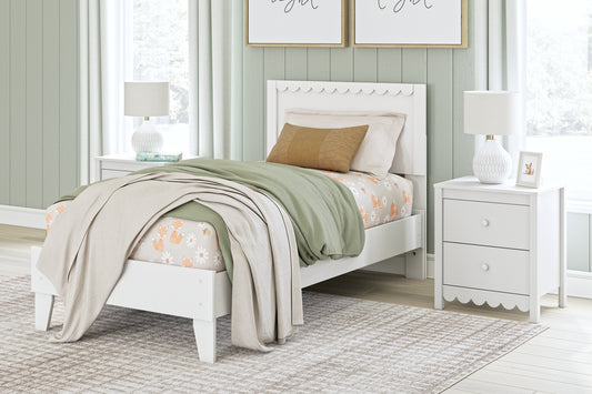 Cama con plataforma y paneles Hallityn
