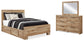 Cama Hyanna con paneles y espacio de almacenamiento y tocador con espejo