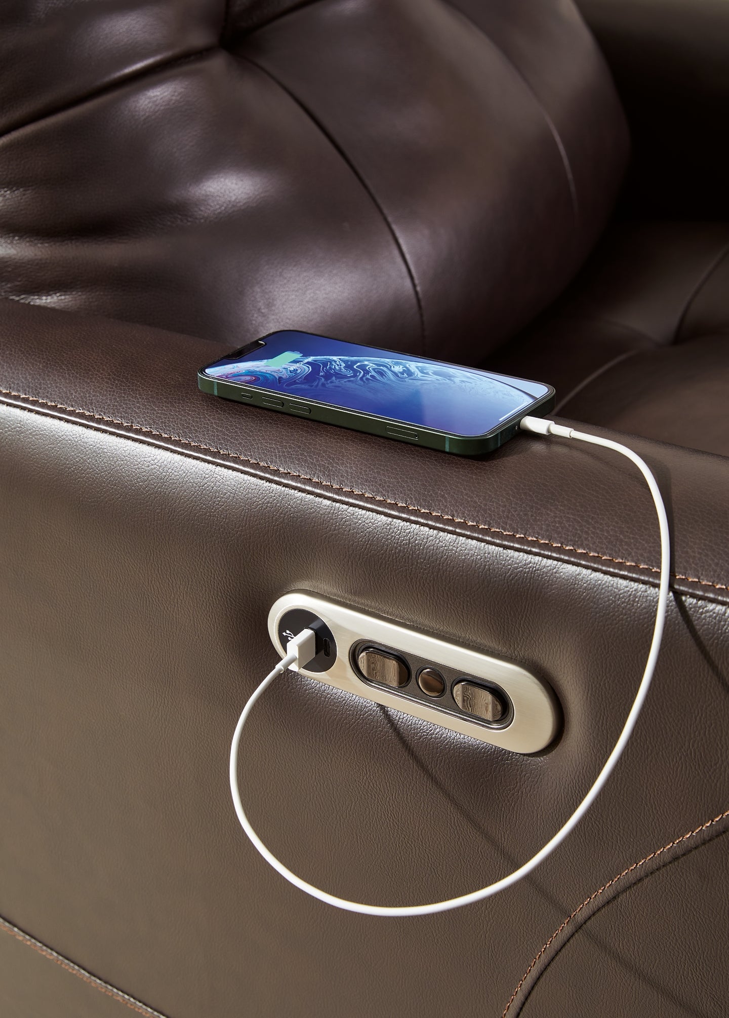 Sillón reclinable eléctrico Pisgham con reposacabezas ajustable