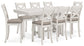 Mesa de comedor Robbinsdale de altura de mostrador y 8 taburetes
