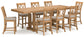Mesa de comedor de altura de mostrador Havonplane y 8 taburetes