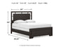 Cama con paneles Covetown y tocador con espejo