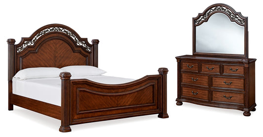 Cama con dosel Lavinton California y tocador con espejo
