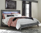 Cama con paneles Baystorm, tocador con espejo y mesita de noche