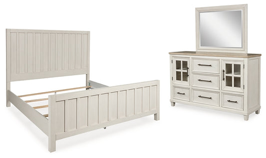 Cama Shaybrock con paneles y tocador con espejo