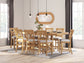 Mesa de comedor de altura de mostrador Havonplane y 8 taburetes