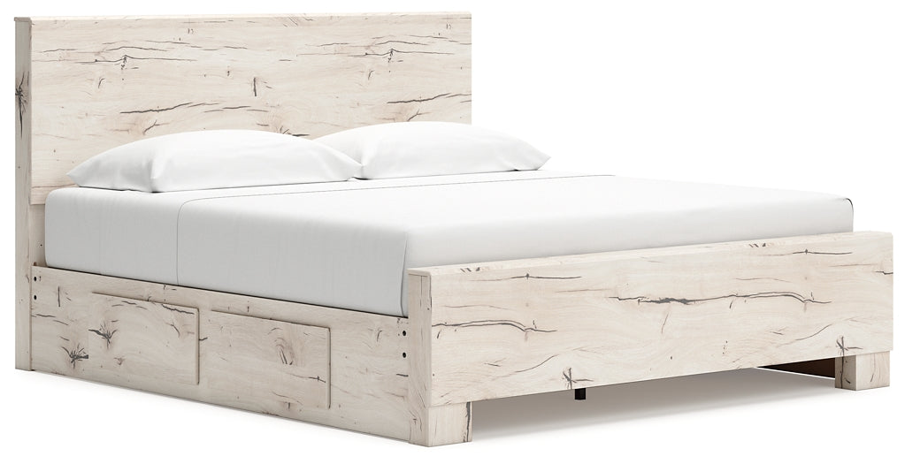 Cama con paneles Lawroy y almacenamiento