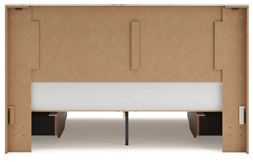 Cama con paneles Lawroy y almacenamiento