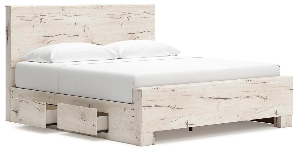 Cama con paneles Lawroy y almacenamiento