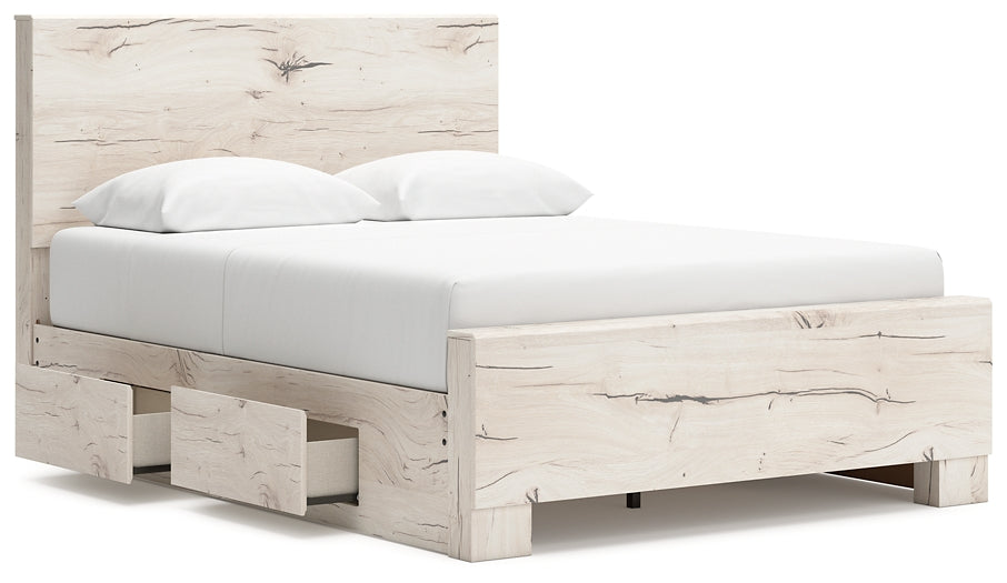 Cama con paneles Lawroy y almacenamiento