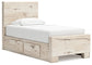 Cama con paneles Lawroy y almacenamiento