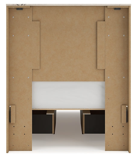 Cama con paneles Lawroy y almacenamiento