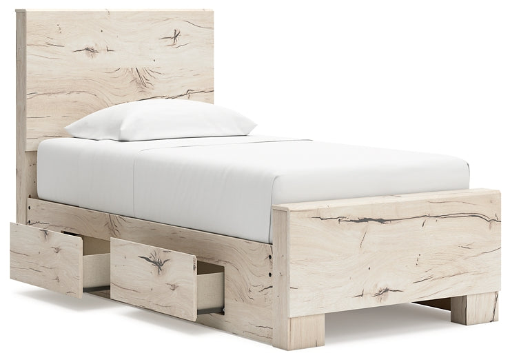 Cama con paneles Lawroy y almacenamiento