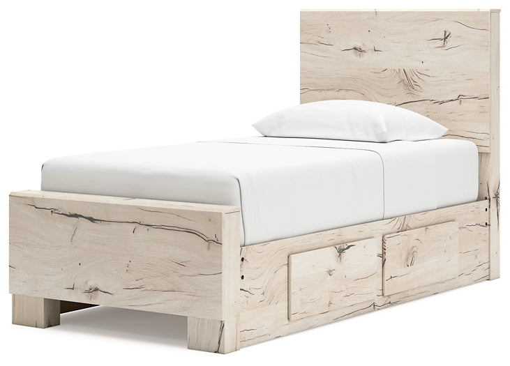 Cama con paneles Lawroy y almacenamiento