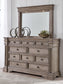 Cama California con paneles y tocador con espejo Blairhurst