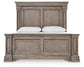 Cama California con paneles Blairhurst, tocador con espejo y mesita de noche