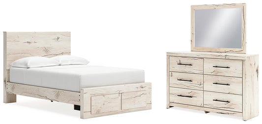 Cama con almacenamiento y tocador con espejo Lawroy