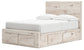 Cama con almacenamiento y tocador con espejo Lawroy