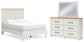 Cama con paneles Linnocreek y tocador con espejo