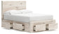 Cama con almacenamiento y tocador con espejo Lawroy