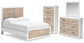 Cama Charbitt con paneles, cómoda y espejo