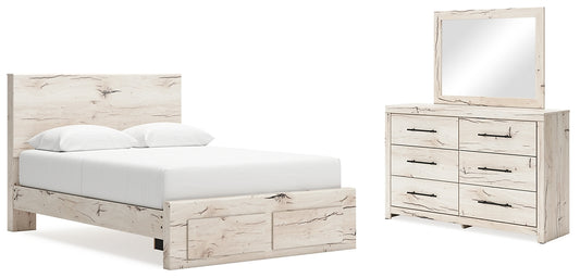 Cama con almacenamiento y tocador con espejo Lawroy