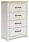 Linnocreek  Panel Bed With Storage With Mirrored Dresser And Chest