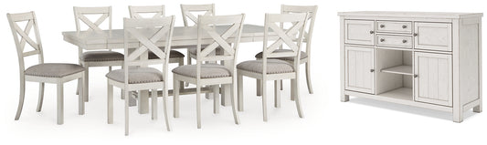 Mesa de comedor Robbinsdale y 8 sillas con almacenamiento