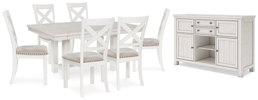 Mesa de comedor Robbinsdale y 6 sillas con almacenamiento
