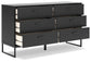 Cama de plataforma Socalle con cómoda y mesita de noche