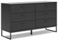 Cama de plataforma Socalle con cómoda y mesita de noche