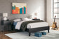 Cama de plataforma Socalle con cómoda y mesita de noche